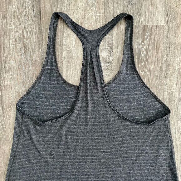 Lululemon Dark Heather Gray Stripe Racerback Tank Top - Picture 9 of 11
